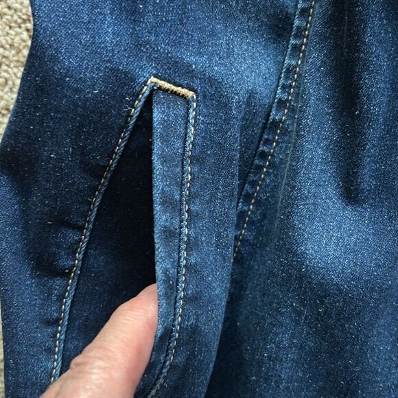 No Brand Plus size Dress 3/4 sleeve stretch denim button down belt pockets 1X - Picture 7 of 17